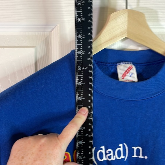 VTG Jerzees blue crewneck sweatshirt w/ ‘Dad’ definition graphic sz L *NWOT* - Picture 9 of 9